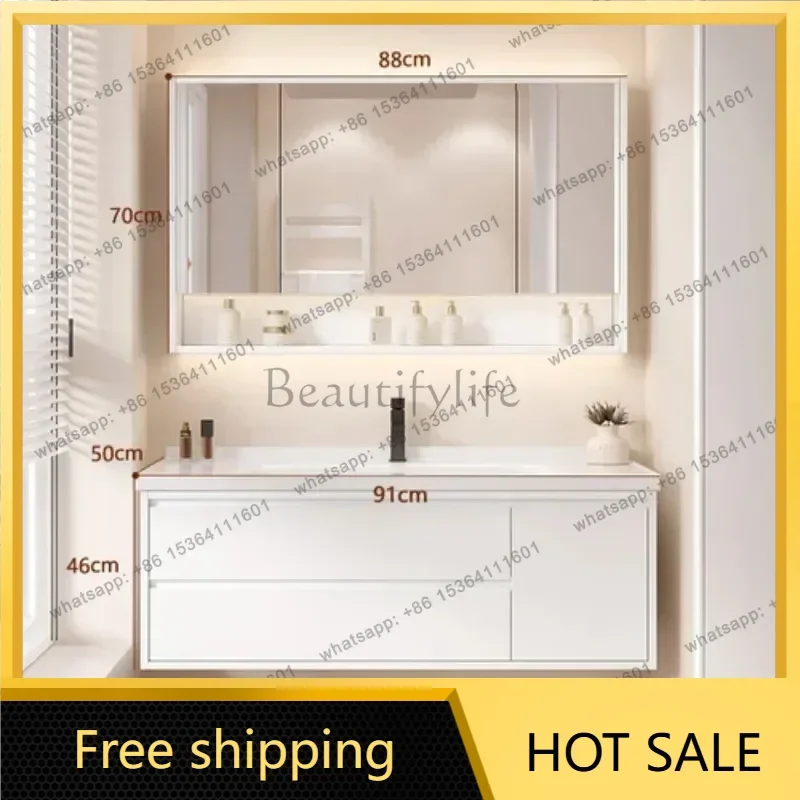 YJ Aesthetic Faucet Bathroom Cabinet Desk Unique Sink Dresser Drawer Sink Shelves Bathroom Cabinet Modern Tocador Trendy Furnitu