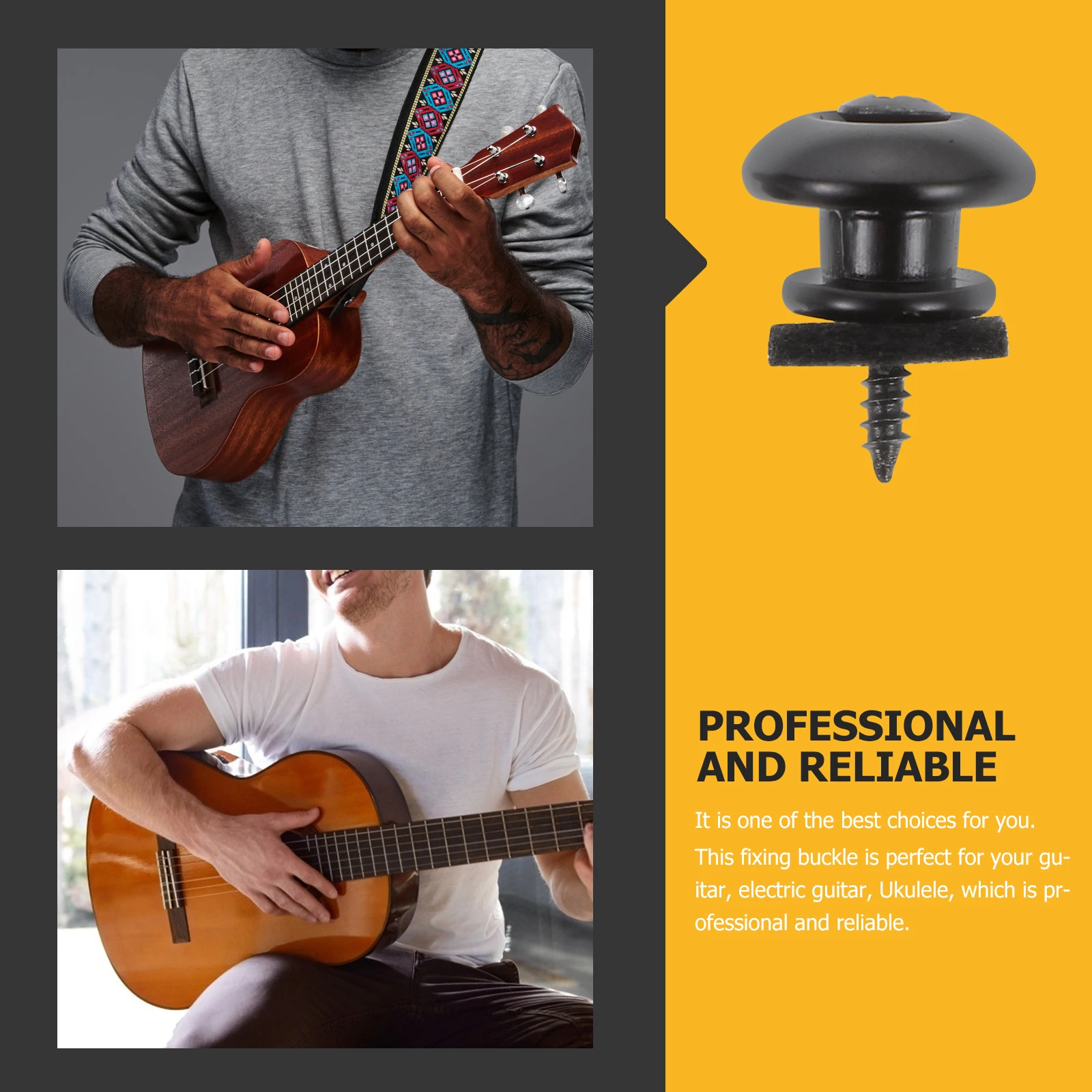 

6 Pcs Guitar Ukulele Electric Strap Mount Locks Straps Buckles Holder Belt Accessories Iron Fixing Accessory Buttons