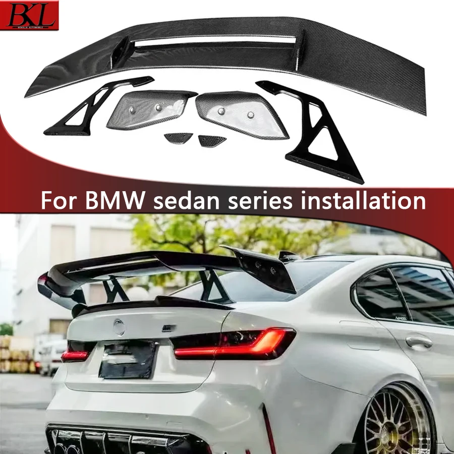 

Для BMW M3 M4 F80 F82 F82 F83 G80 G82 Хвостовые плавники из углеродного волокна Задний спойлер багажника Направляющее крыло Заднее крыло Автомобильный комплект переключателя багажника