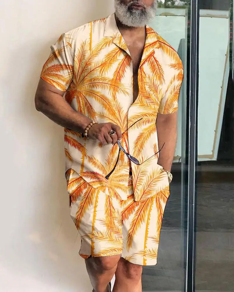 

Beach ort Sve irt orts Set Men's Casual Sportswear Polyester Fiber Summer New Material Conents Large Size