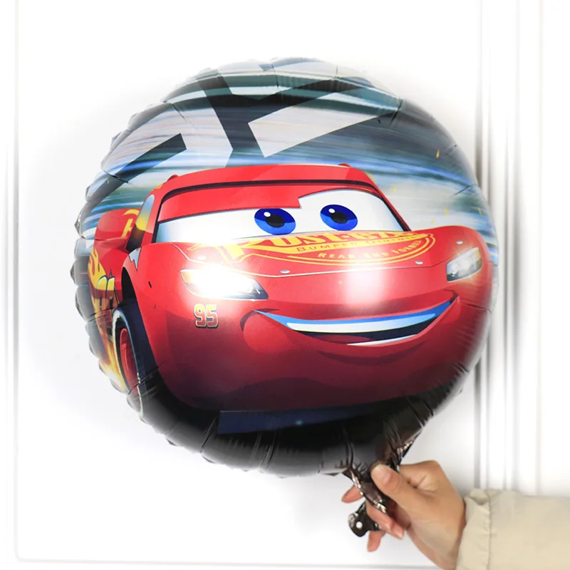 Disney Lightning mcqueen car three-layer cake aluminum balloon 18-inch smile Lightning mcqueen car children's birthday layout image 2