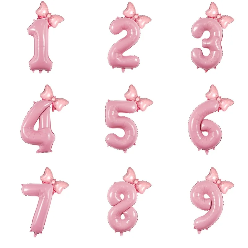 Schleife 40-Zoll-Perlenpulver-Ballon-Set aus digitaler Aluminiumfolie für die Dekoration von Geburtstagsfeiern für Mädchen und Babys
