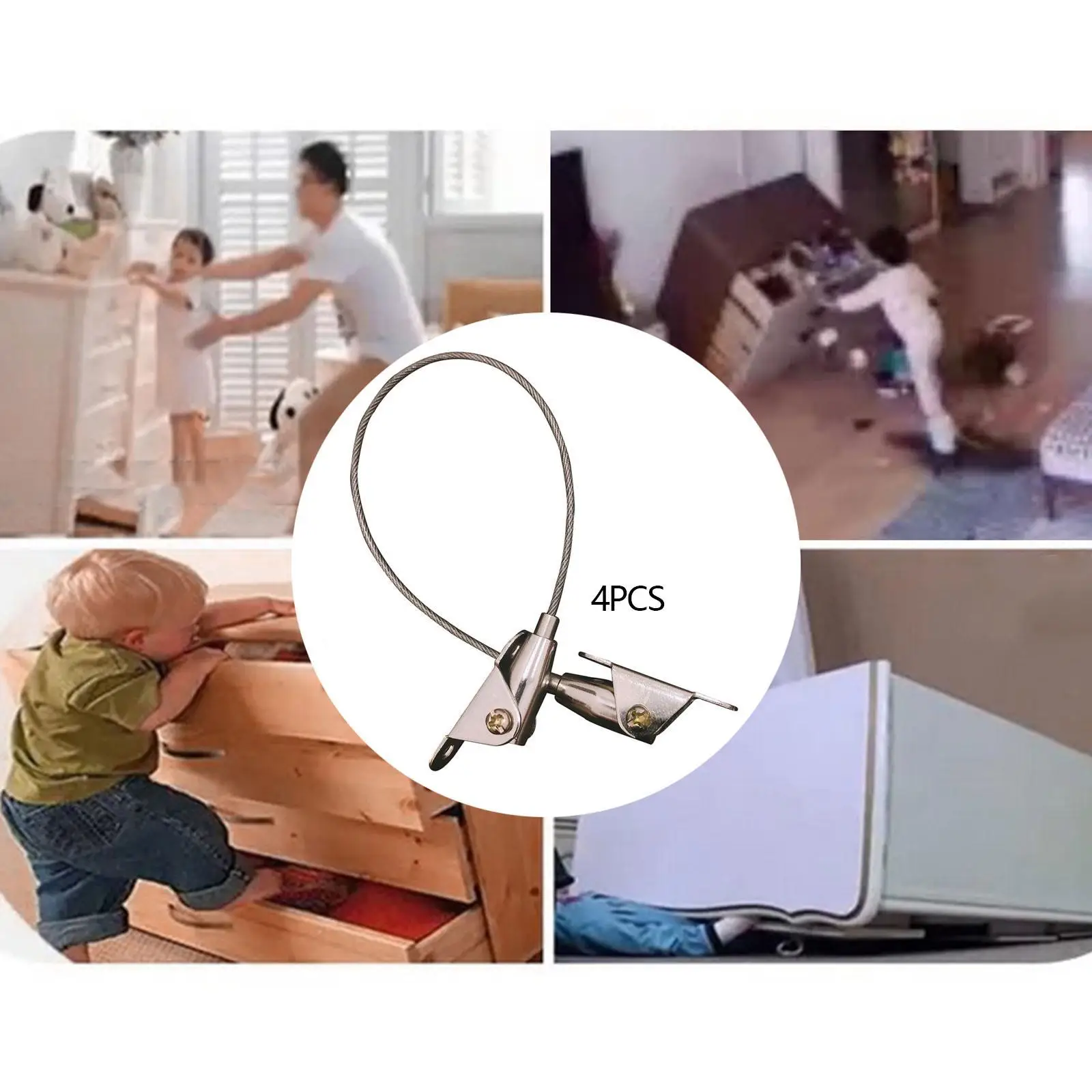 

4Pcs Furniture Anchors Wall Anchor Metal Heavy Duty Multifunctional Safe