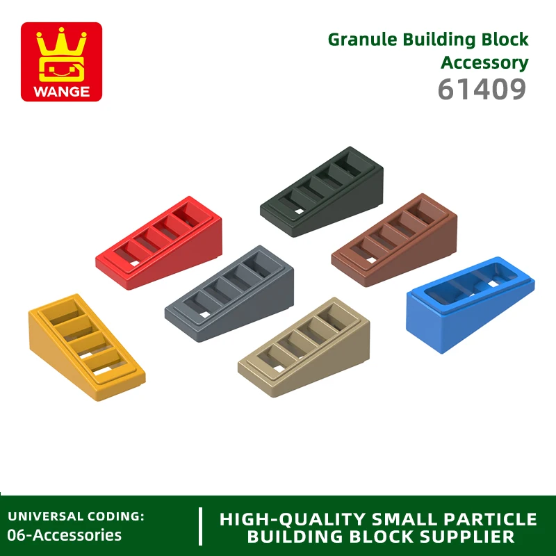 

20Pcs/lot NO.61409 Slope 18 2x1x2/3 with 4 Slots Block Moc Color Accessories Compatible with Brick DIY Children's Toy Assembly