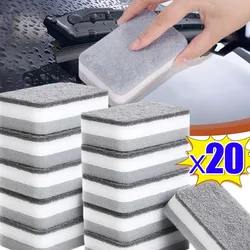 1/20PCS Thickened Cleaning Sponges Double-sided Pan Pot Brushes Dishwashing Sponges Strong Scouring Cloth Kitchen Cleaning Tools