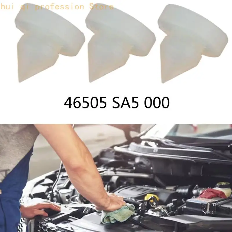 White Plastic Stop Pad Replacement Set, Round Cap Push-In Parts for Brake Use and Vehicle Interior Repair Work 46505-SA5-000