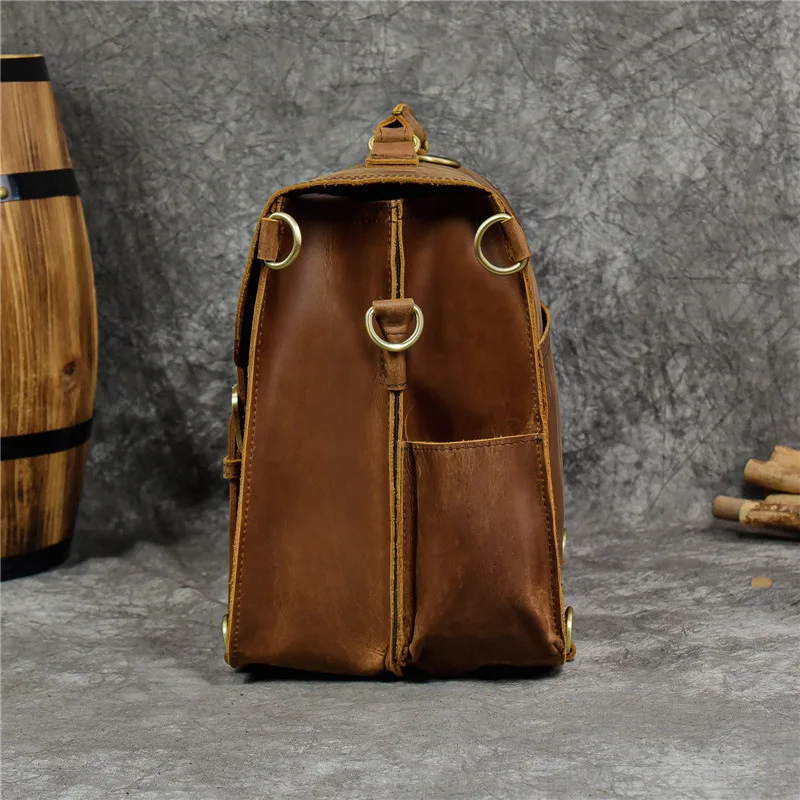 Vintage Men\'s Genuine Leather Briefcase 16\