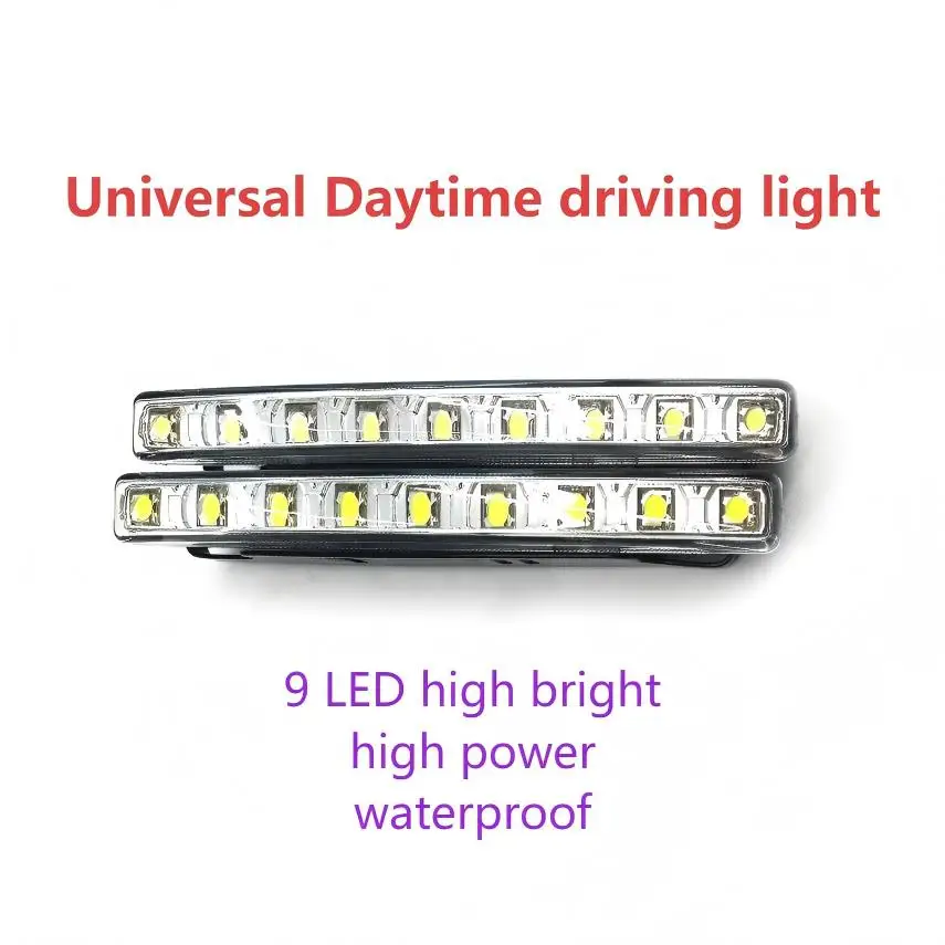 

YCL 9 LED DRL Daytime Running Lights Auxiliary 12V Super Bright 6W Waterproof Car Auto Light Assembly Driving Lamp Universal
