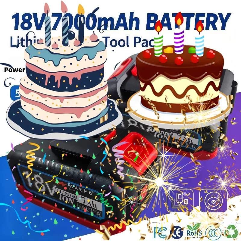 Original lpega 18V 7.0Ah Rechargeable Li-ion Battery For BL1815 BL1820B BL1830 BL1840 BL1840B BL1850 BL1850B BL1860B Power Tools