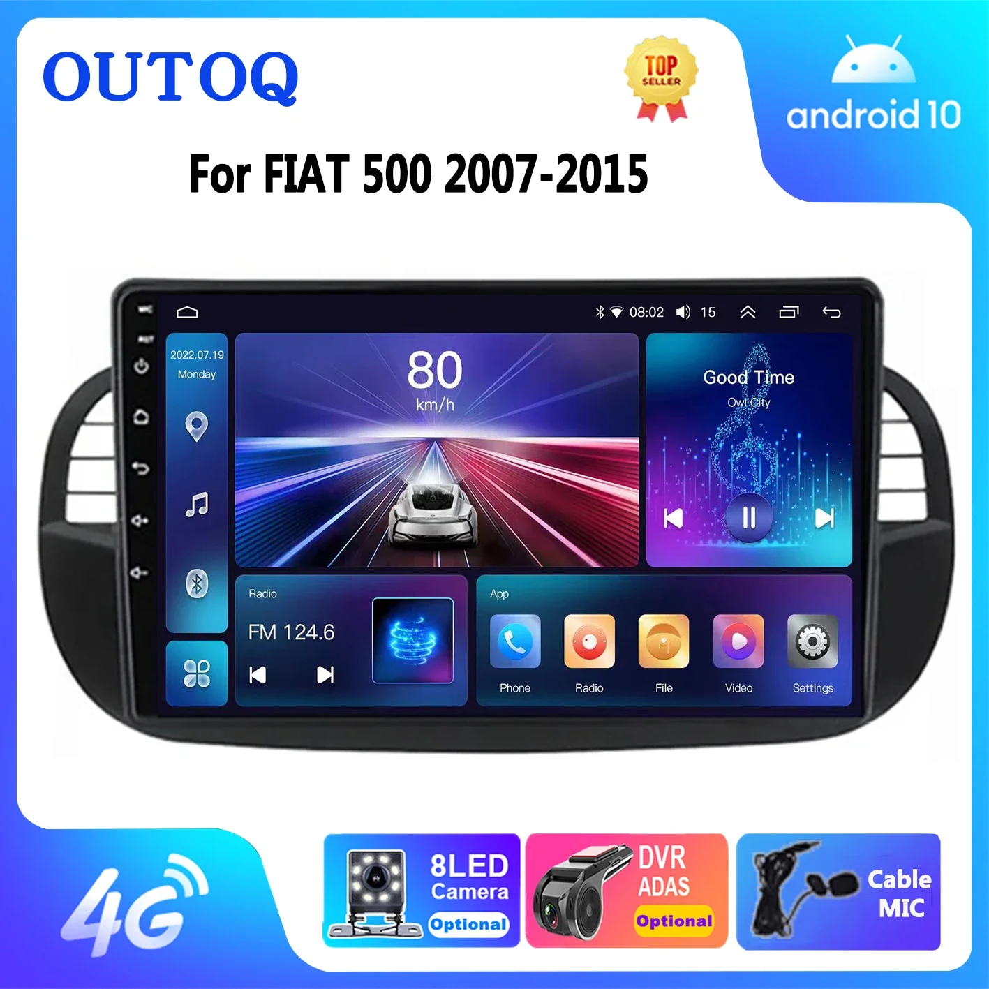 

Android Auto Car Radio Carplay for FIAT 500 2007-2015 Multimedia Player Stereo GPS Navigation DVD Video Auto Carplay IPS