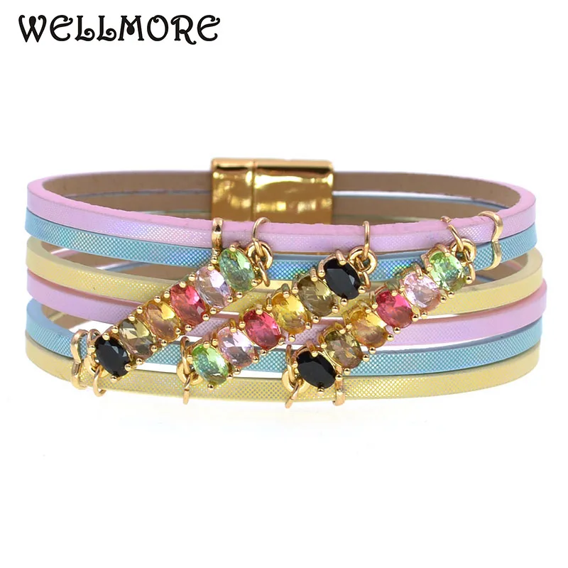Роскошные стеклянные браслеты WELLMORE в богемном стиле для женщин, Подвески, женские модные украшения, оптовая продажа Роскошные стеклянные браслеты WELLMORE в богемном стиле для женщин, Подвески, женские модные украшения, оптовая продажа
