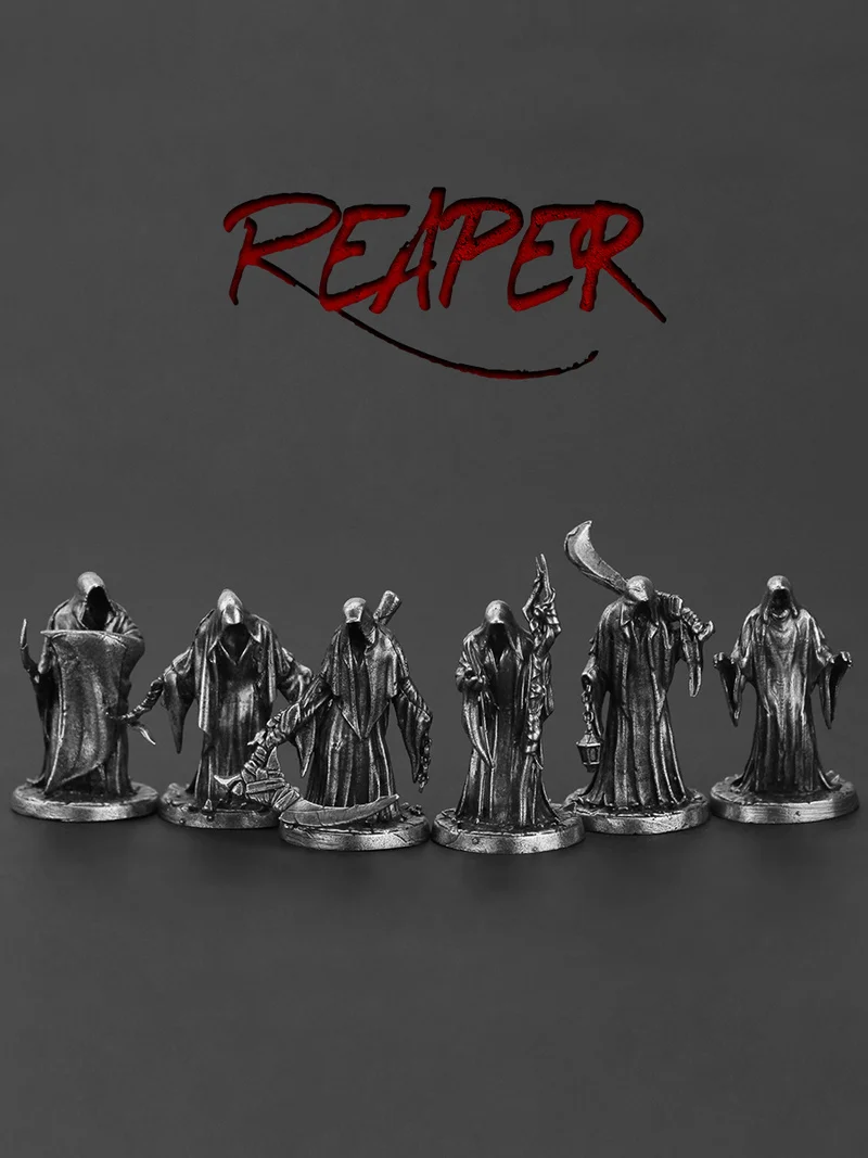 Metal Solid Copper Sickle Reaper Death God Soldier Figure Model Doll Toy Tabletop Decoration Gift Ornament Kid Toy Display Model