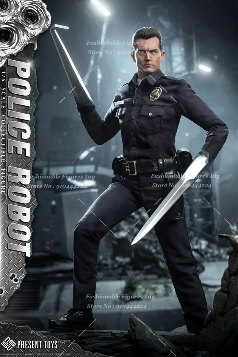 PRESENT TOYS PT-sp62 1/6 Men Soldier Cool Robot Police T1000 Full Set 12Inch Action Figure Model Best Fans Collection Toys