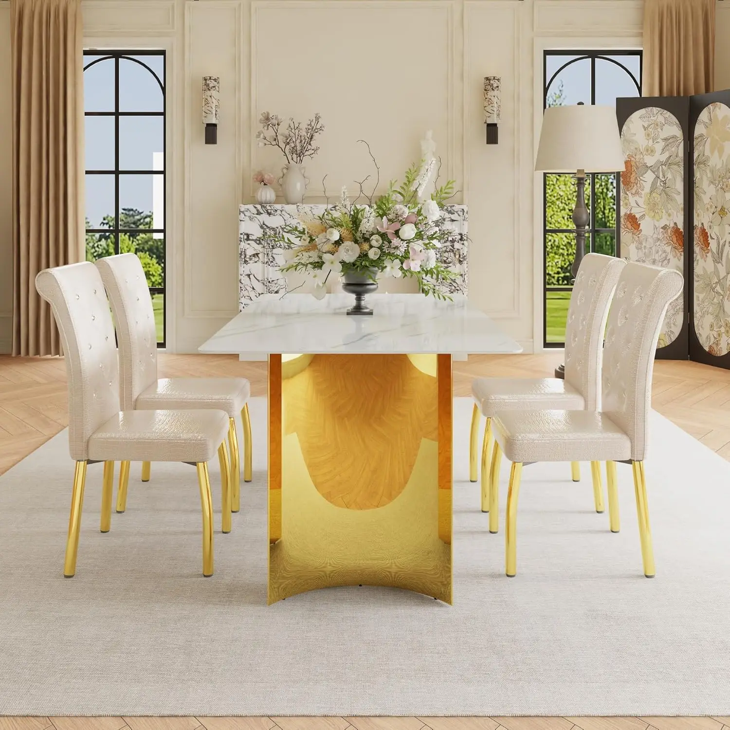 Faux Marble Dining Set 3