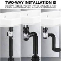 Flip Top Anti-Odor Drain Pipe Set Kitchen Sink Drain Retractable Deodorizing Filter Flexible Downspout Bathroom Anti Clogging 2
