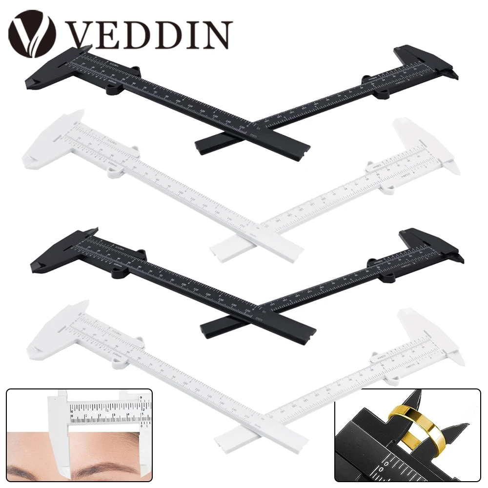 

1/3/5pcs Plastic Caliper 6Inch 150mm Double Scale Measuring Tool Eyebrow Vernier Rulers Makeup Measurement Tools Tattoo Accesory