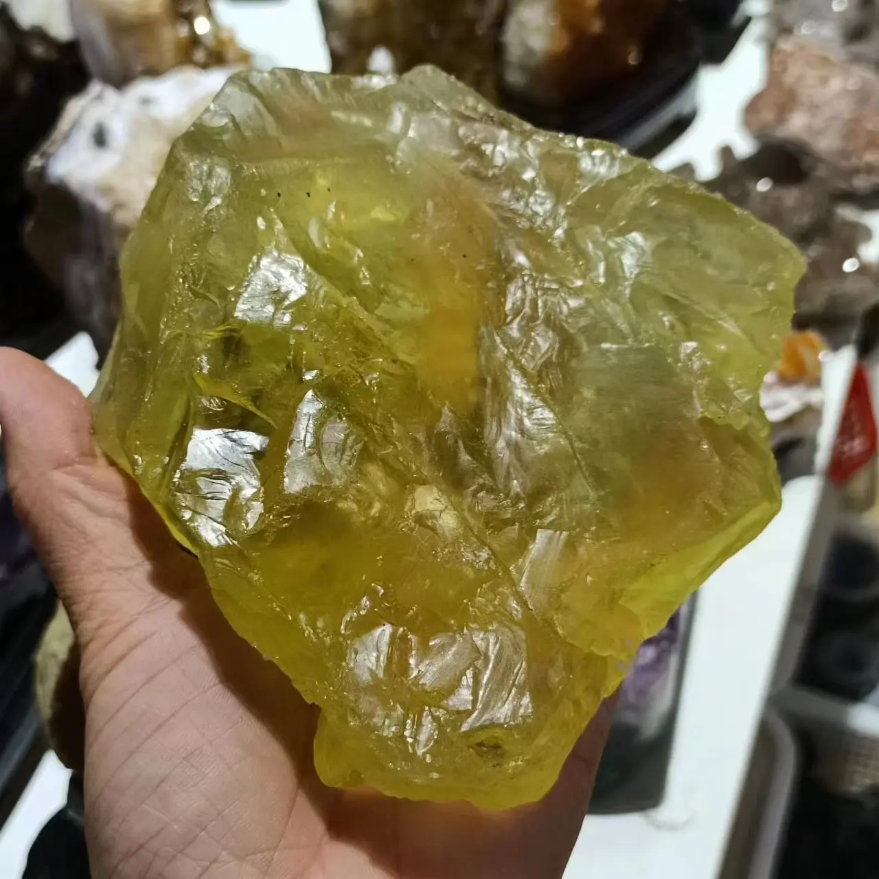 Natural Yellow Crystal Ore, Yellow Quartz Crystal Ball, Mineral Reiki Healing Stone, Degaussing Energy Stone