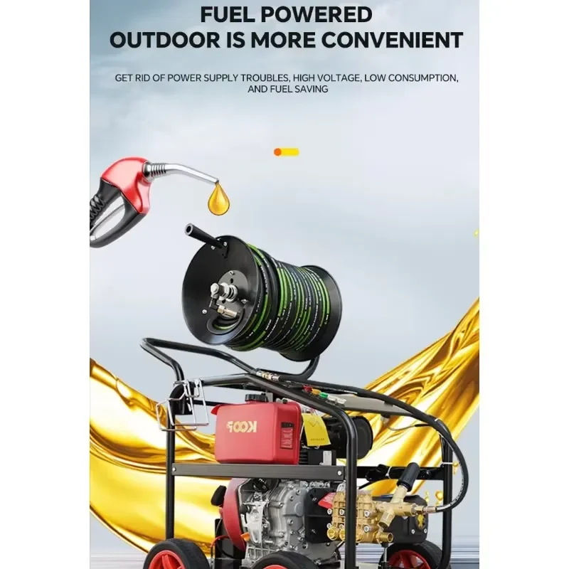 180bar 30LPM Oil High-Pressure Jet Washer for Pipe Dredging Machine Sewer Cleaning Equipment with Reliable Pump and Motor