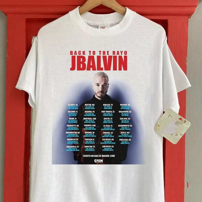 Hot New J Balvin Back To Rayo North America Tour T Shirt Full Size S 5XL ET1217