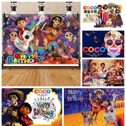 Disney Coco Skull and Boy Healing Movie Kid Birthday Party Banner Backdrop Custom Child Room Photography Poster Decor Background