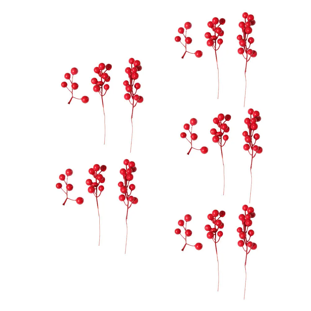

15Pcs Red Berry Adornments Simulation Berries Picks Artificial Berries for Christmas Tree Wreaths Centerpieces Garlands Bouquets