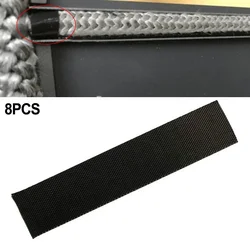 8pc Self-Adhesive Fireplace End Tape Glass Fabric Black Tape Sealing Cord End 10*2.5cm High Temperature Resistance Stoves Parts