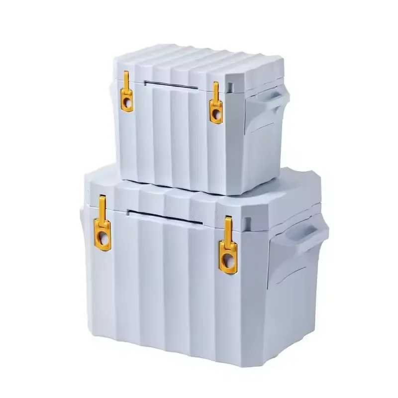 80L Portable Folding Car Refrigerator Leopard Print Thermal Insulated Waterproof Freezer Cooler Box for Outdoor Camping Food