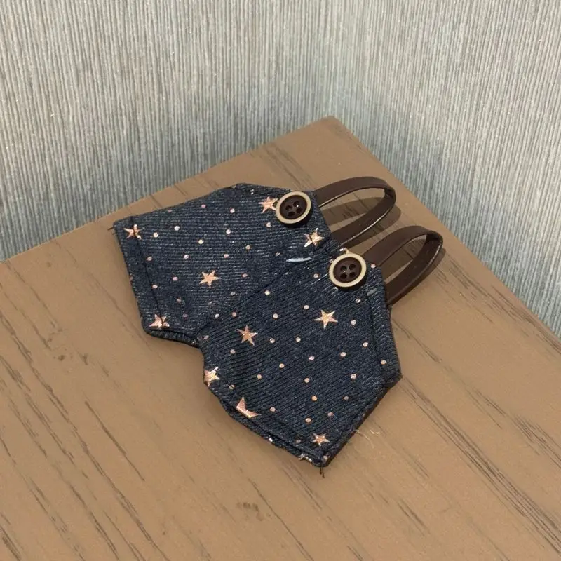 جينز الخماسي المتلألئ مع الحمالات عصرية ومناسبة لدمى لابوبو لتغيير الملابس وتطابق مع ملابس الدمى