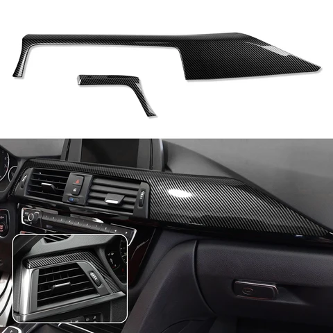 Для BMW F30 F31 F34 3GT F32 F33 F36 (2012-2020) крышка приборной панели центральной консоли, аксессуары, наклейка из АБС-пластика из углеродного волокна