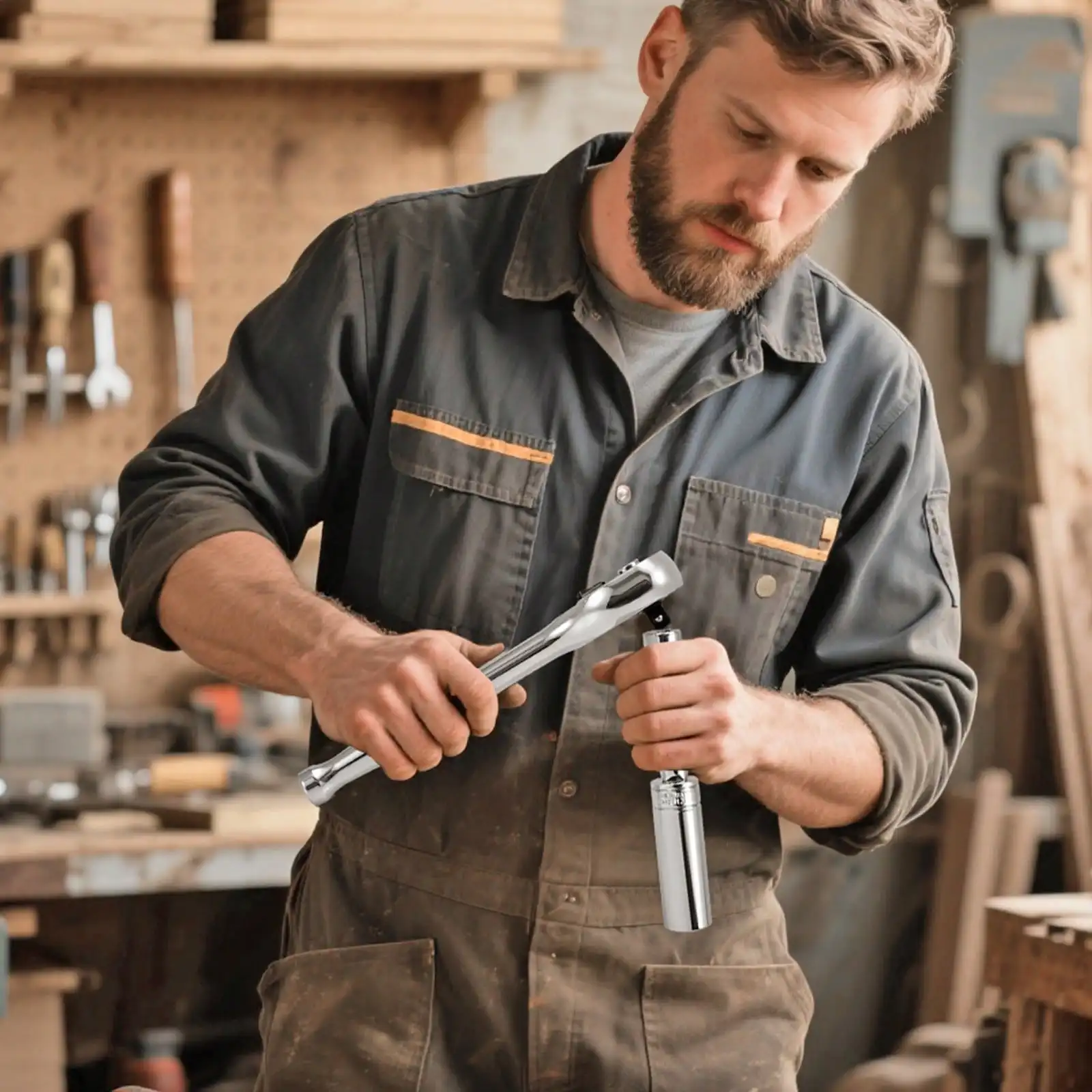 

Набор торцевых головок, 33 предмета, набор головок и трещоток с приводом 1/2 дюйма, SAE и метрические, набор инструментов для механика с трещоточным ключом, удлинитель B