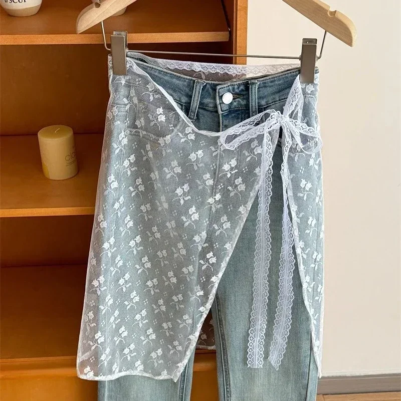 

Кружевная многослойная газовая юбка с завязками для женщин, винтажный принт с бантом, прозрачный кружевной ремень, цельное бандажное тюлевое платье, занавеска