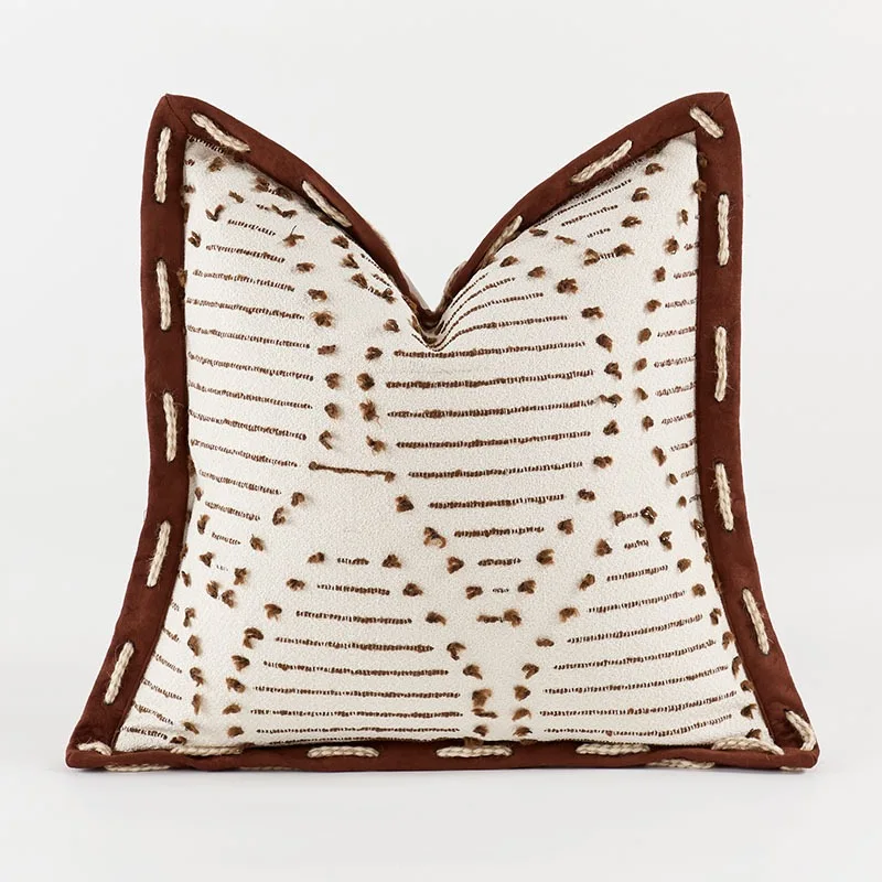 HINYEATEX Luxury Modern Fashion Hand Cut Yarn 45x45cm Decorative Heavy Sofa Cushion Cover Wabi-Sabi Throw Pillow Case