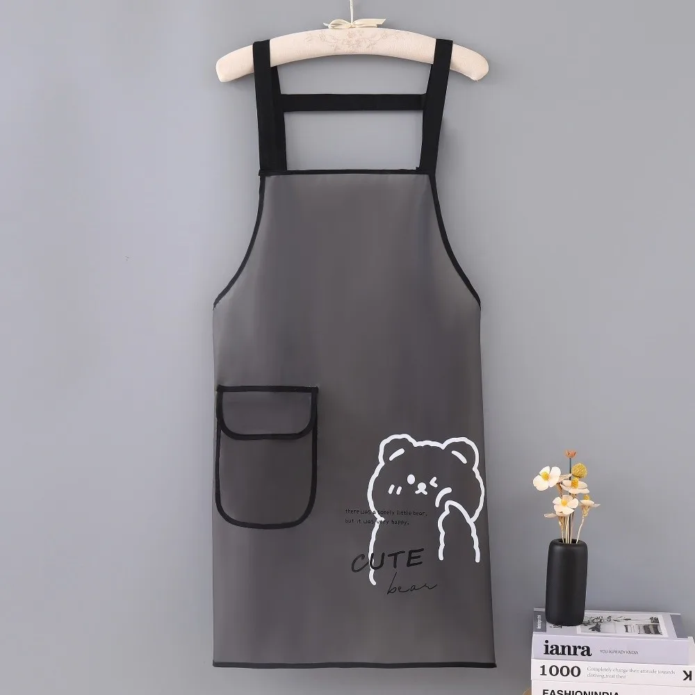 Sleeveless Waterproof TPU Apron Dirt-Proof Lightweight Oil Resistant Apron Transparent Work Aprons Home Use Cleaning Aprons