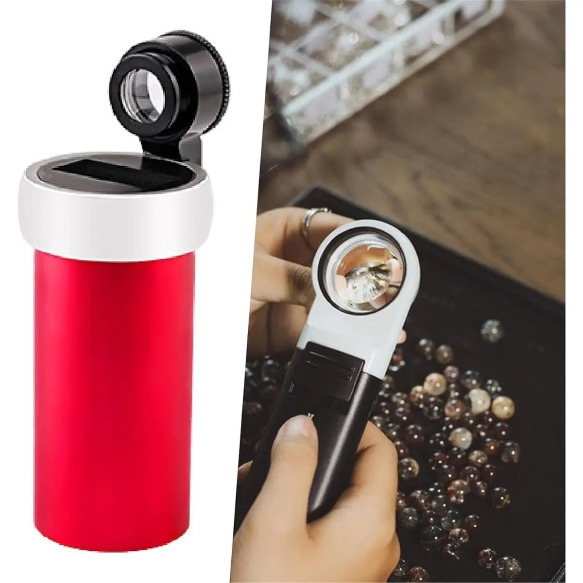 Inscription Reader Waist Code Display Multipurpose Stable Waist Mirror Loupe 10x for Jewelry Shops