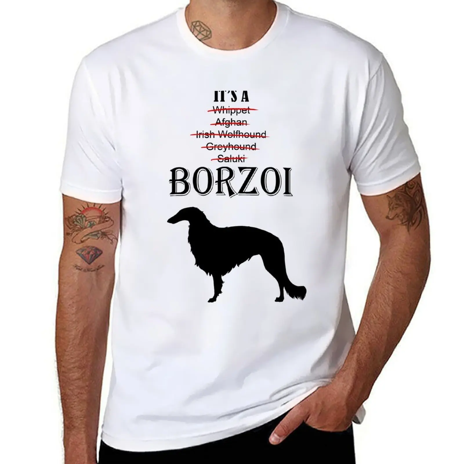 

It's A Borzoi - Dark Print T-Shirt t shirt man luxury t shirts for man cotton T-Shirt