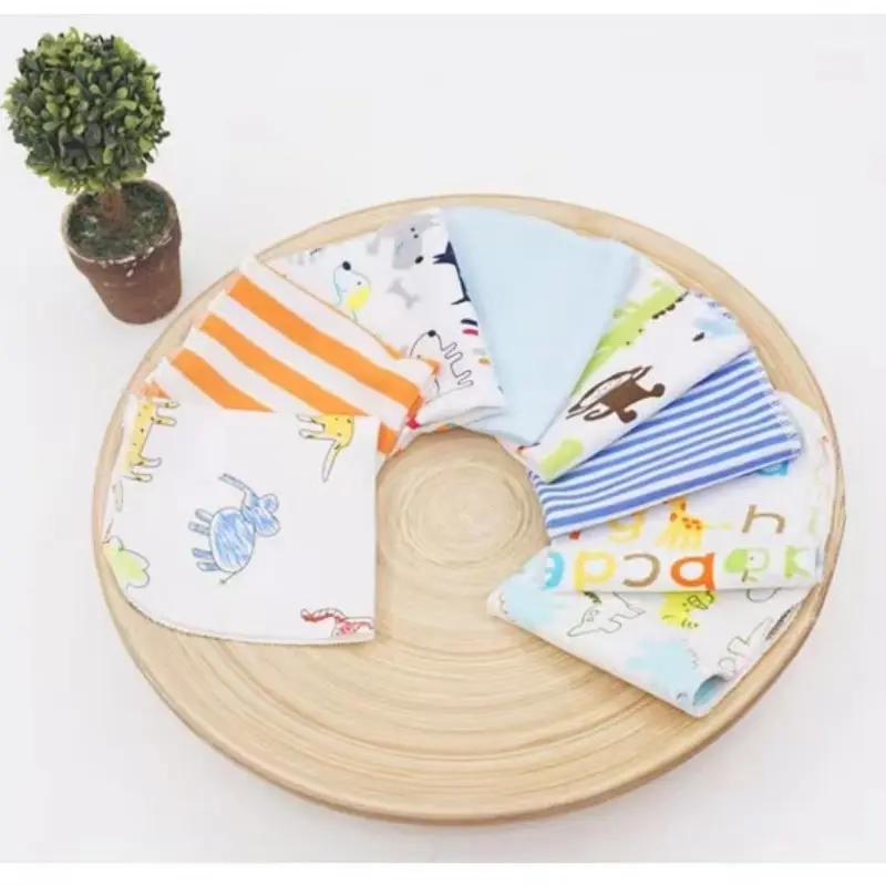 8 Pcs Pack of Different Colors Cotton Newborn Saliva Towel Nursing Towel Baby Wipe Handkerchief Towel