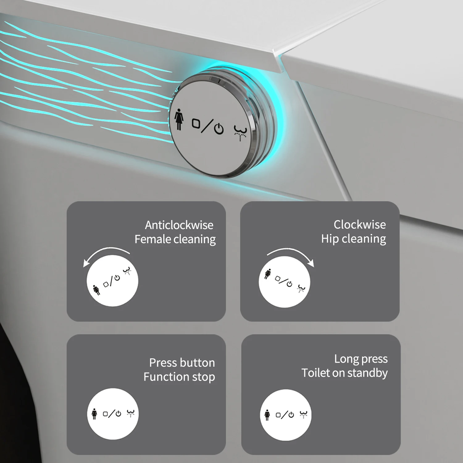 مرحاض مائي ذكي أبيض عالي الجودة لعام 2026 مع أدوات صحية من السيراميك عن بعد، مرحاض كهربائي للحمام #5