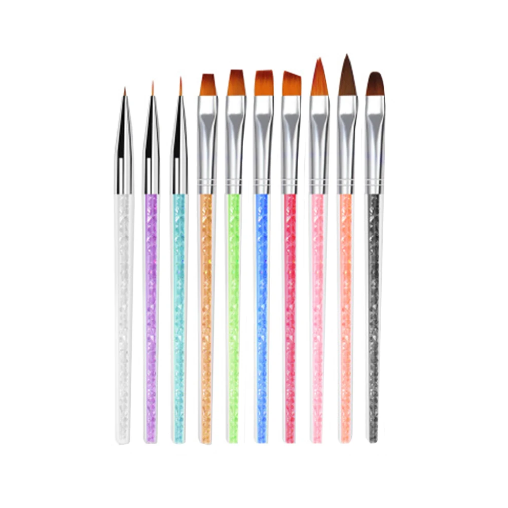 

10 Pcs Paint Pen Nail Art Manicure Kit Line Pens Accessories Drawing Painting With Diamond