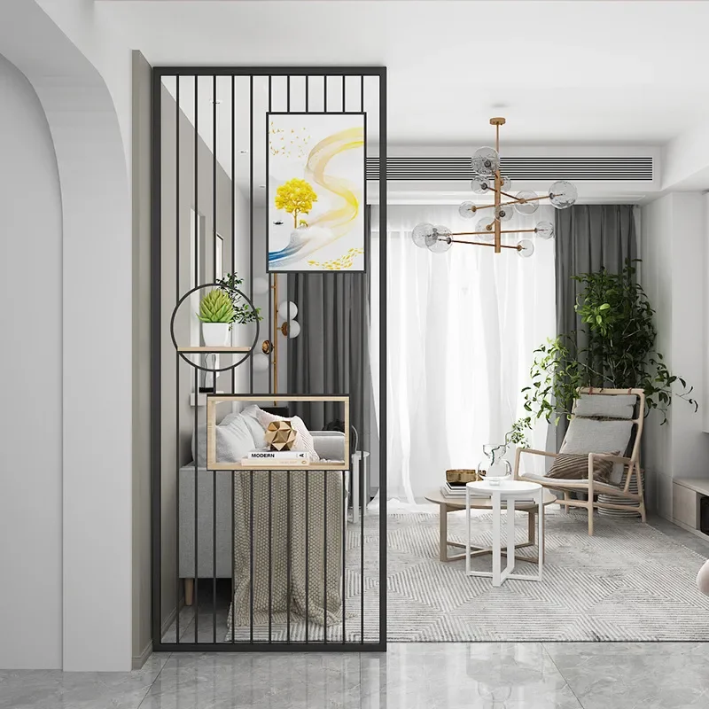 Luxury Stainless Steel Iron Screen Hollow Wall Light for Dining Room Living Room Entrance Art Painting Partition Decor
