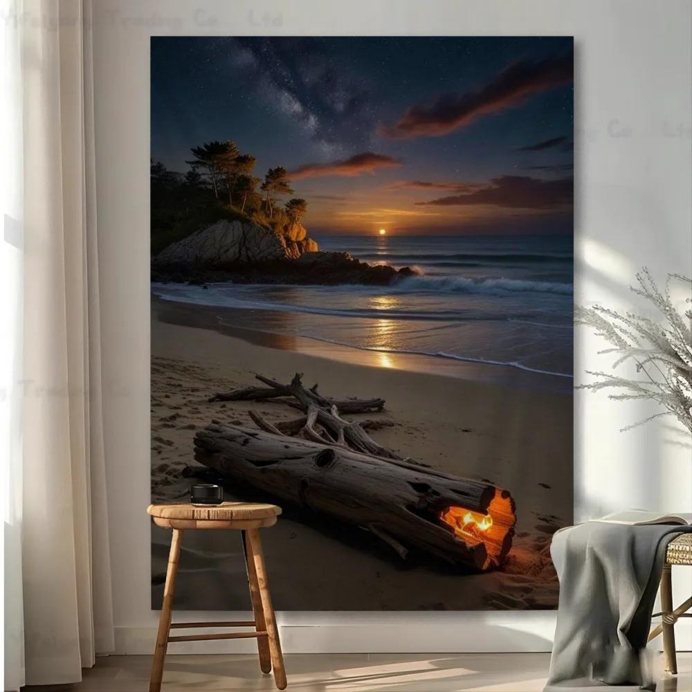 

Beach Sunset Holiday Printed Large Wall Tapestry Wall Hanging Decoration Household Decor Blanket