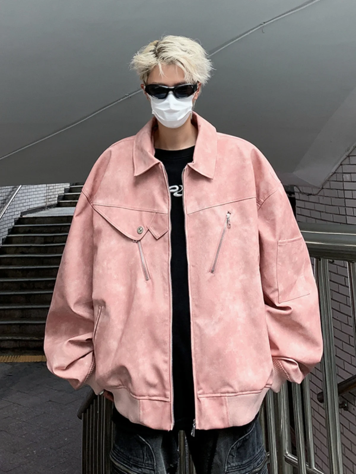 

Мужская куртка из искусственной кожи в американском ретро-стиле, модный уличный дизайн, свободный крой, мотоциклетный стиль, кожаный пиджак-бомбер, верхняя одежда