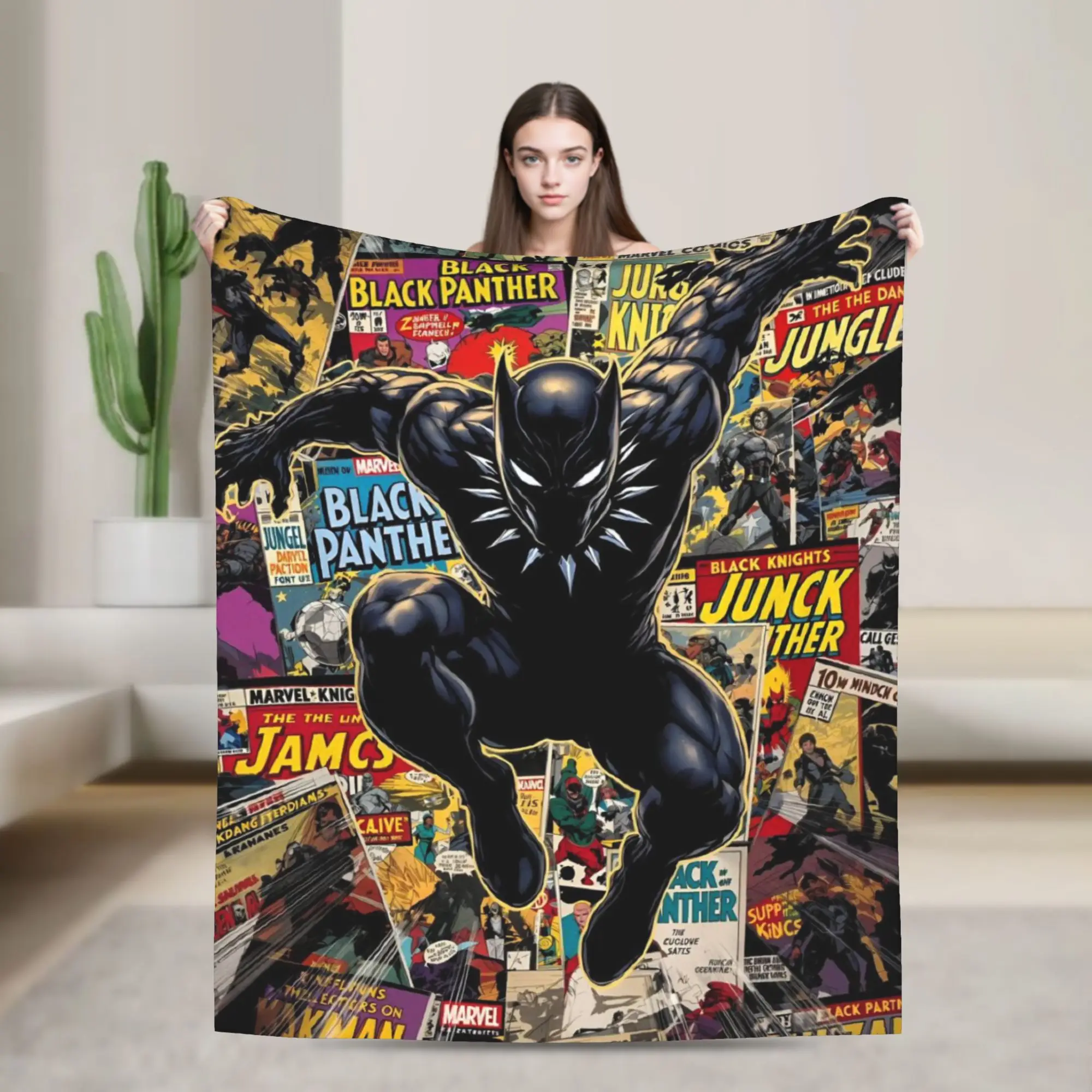 

Black Panthers Superhero Movie Throw Blanket for Couch Soft Plush Blanket 50x60 Inches Multiple Sizes Bedspreads for All Seasons