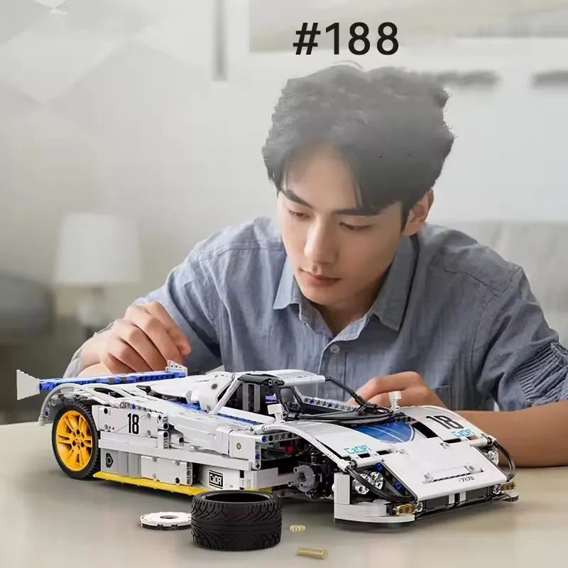 テクニカルカダ MOC 787B 1:10 ブロック組み立て式耐久レーシングカーモデルキット 1797ピース 組み立て玩具 大人 子供向けギフト