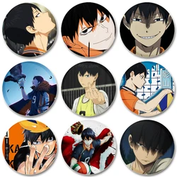 32/44/58mm Anime Haikyuu Tobio Kageyama Badge Brooch Pin Handmade Round Brooches Lapel Pins Accessories for Clothes Backpack