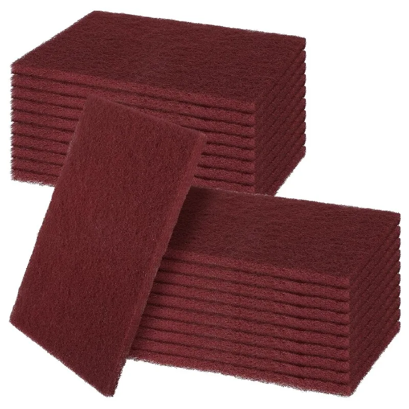 

Abrasive General Purpose Scrub Pads, Maroon Red 200 X 125mm Scouring Pads for Scuffing, Sanding, Paint Prep, Adhesion Scratch