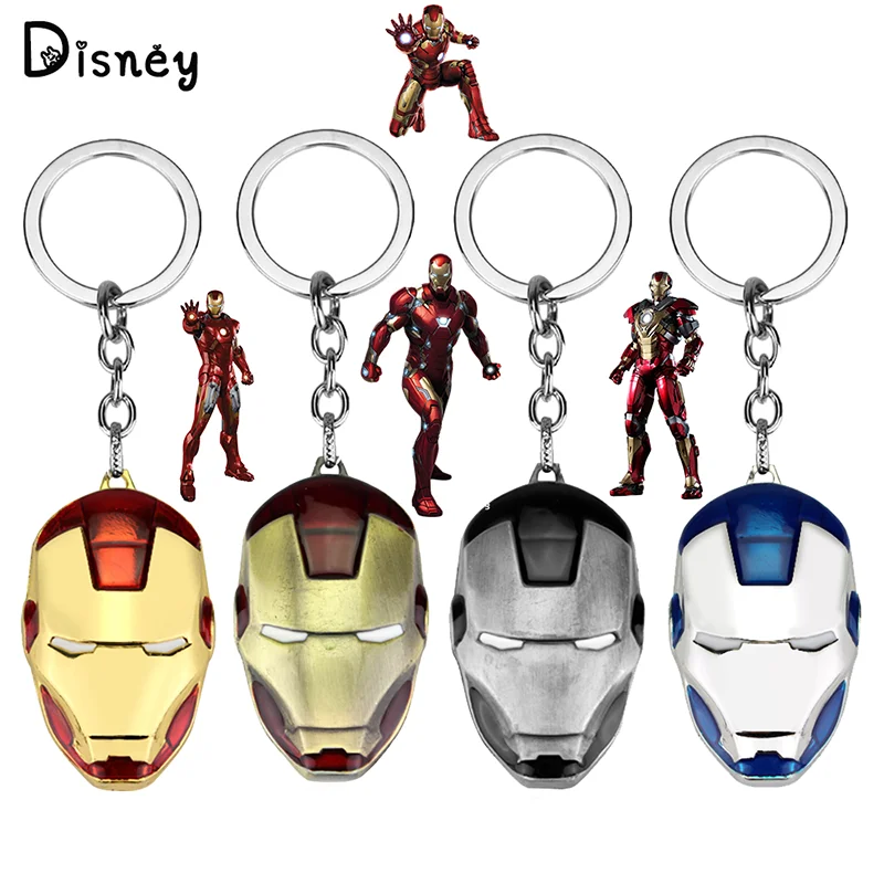 Marvel Superhero The Avengers Keychain Iron Man Mask Metal Pendant Keyring Jewelry Fashion Accessory Car Key Chain Bag Ornament