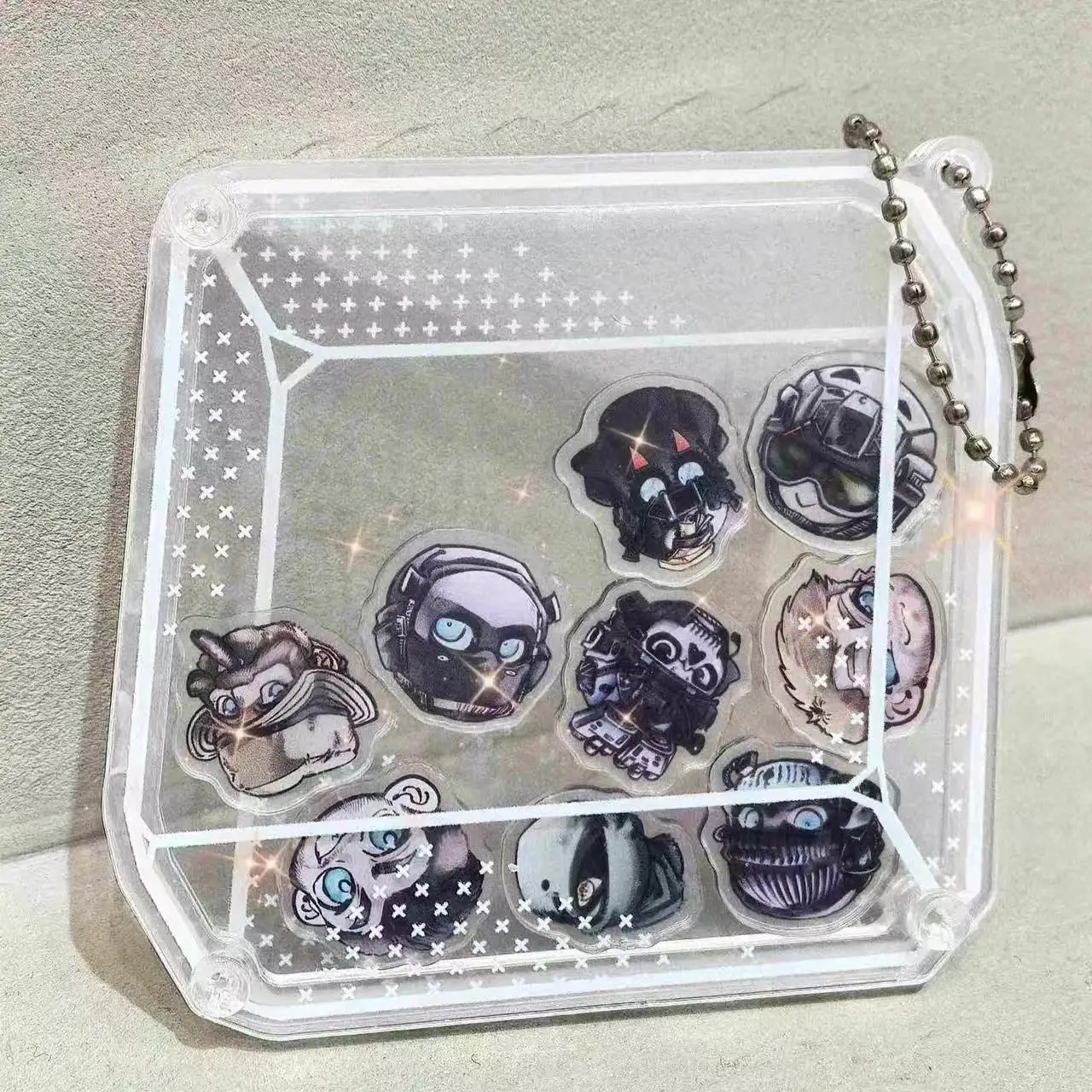 

DIY Cartoon Anime Game Character Acrylic Shake Keychain Q Version Mini Figure Bag Charm Collectible Game Pendant for Fans