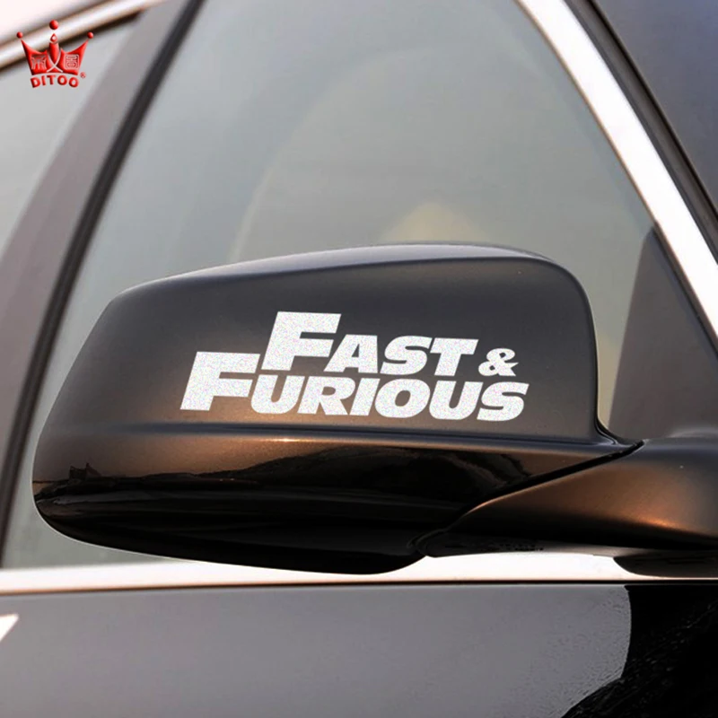 1 PAIR Fast Furious Design Car Rear View Mirror Stickers and Decals Vinyl for Bmw e92,Mazda cx5,Citroen c5,Volvo xc90,Skoda