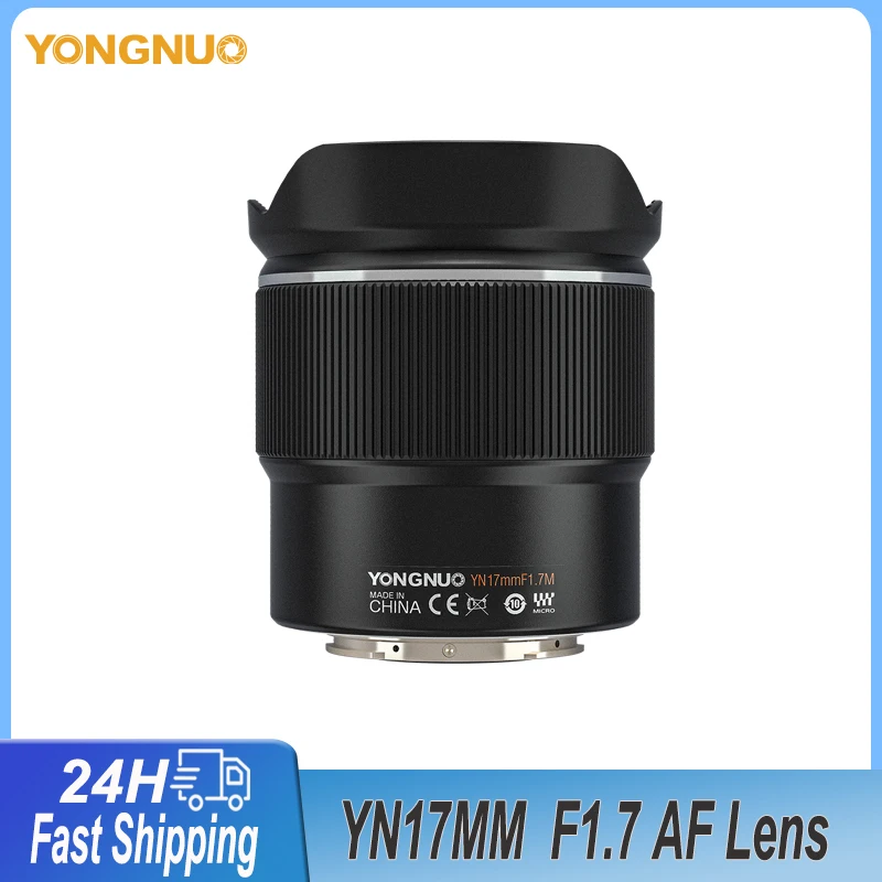 YongNuo 17mm F1.7 Auto Focus/Manual Focus Large Aperture Camera Lens For Panasonic Olympus G95 GF9 GX9 M4/3 Mount Cameras