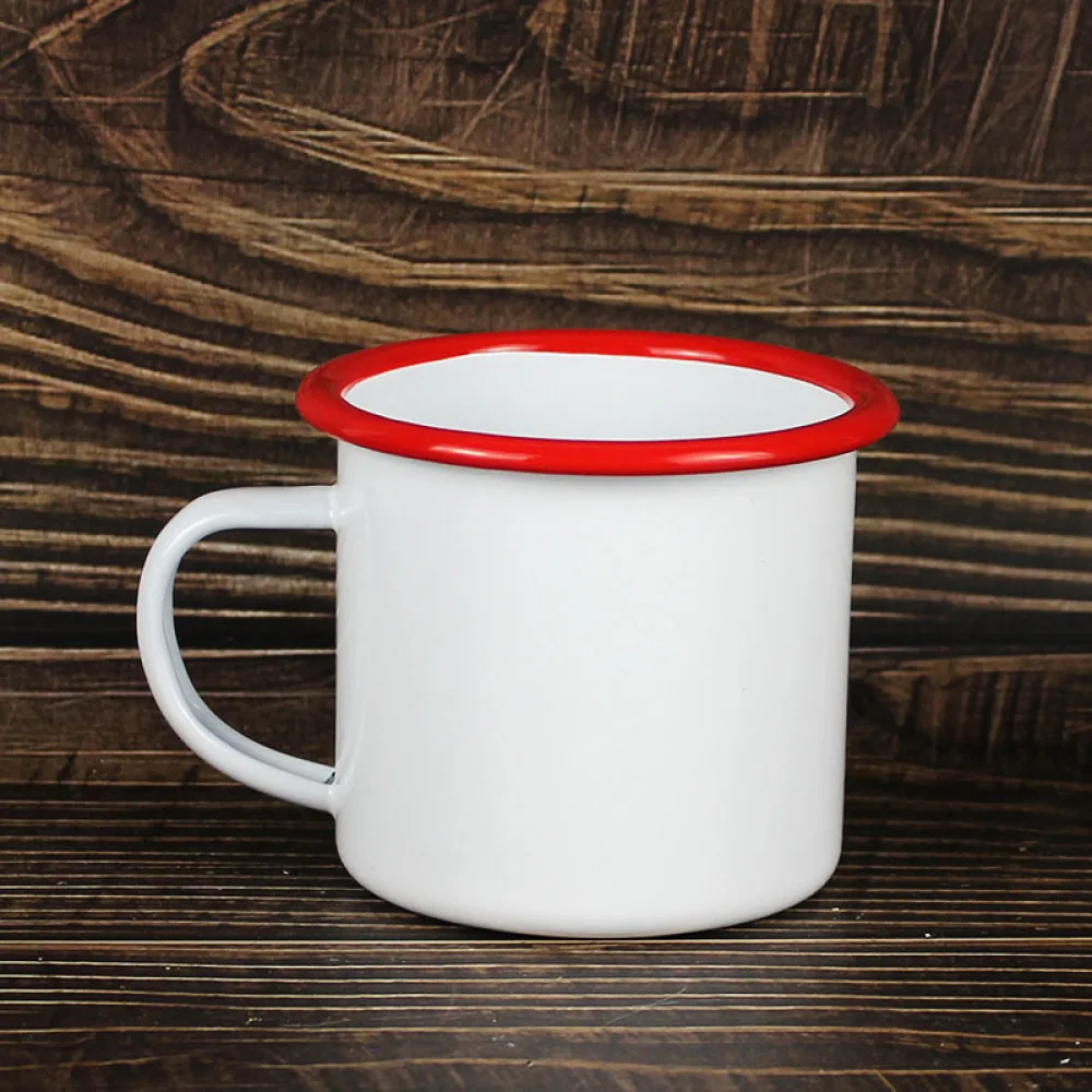 8cm Retro Enamel Mug Thickened Metal Cup Vintage Style Drinkingware Personalized Logo Custom Gift Coffee Milk Tea Mugs